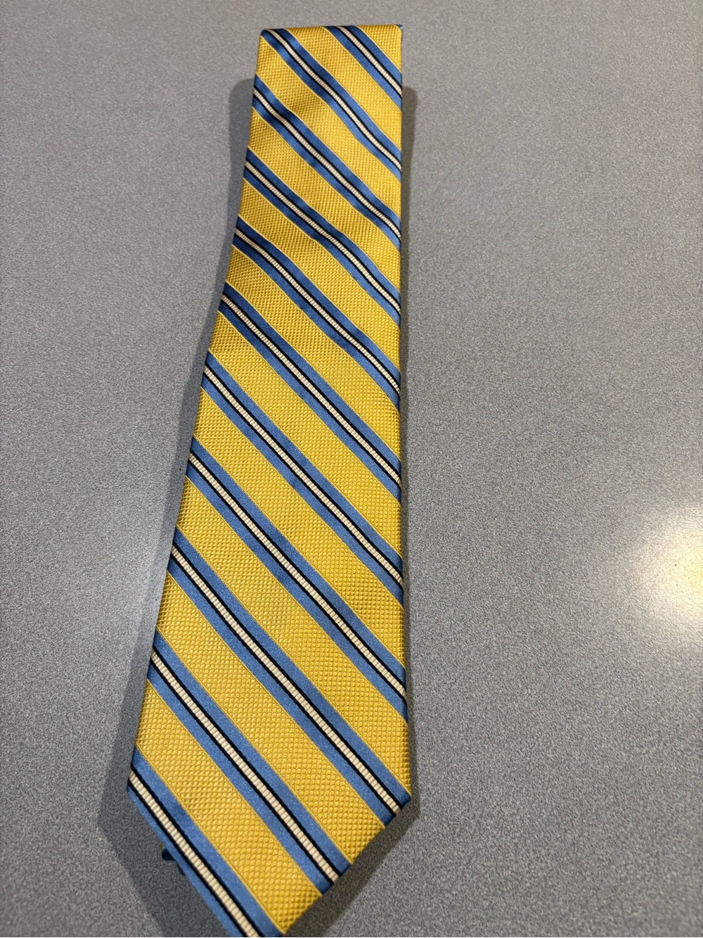 Daniel Cremieux-Tie-Yellow and Blue Striped